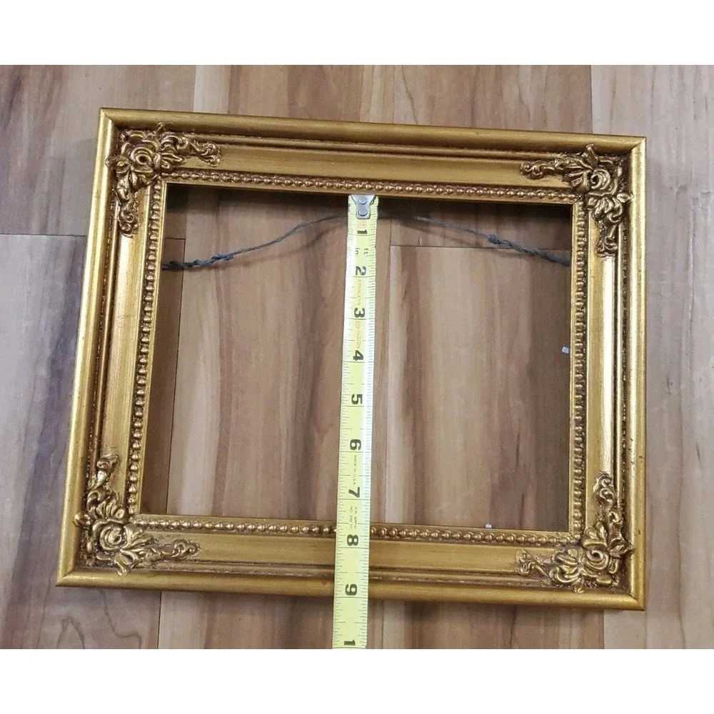Vintage Transart Industries Wood Frame Mirror MCM Gold Painted Rectangle